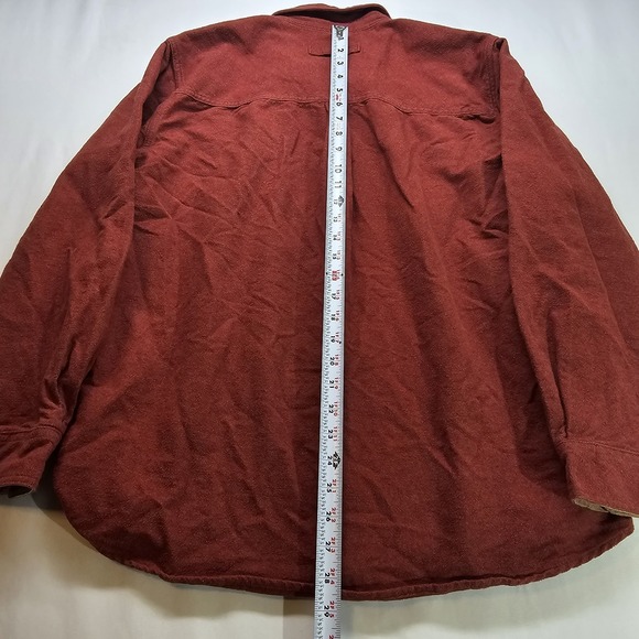 Legendary Whitetails Buck Camp Shirt Men's Large Rust Red Flannel Button Front - Picture 8 of 9